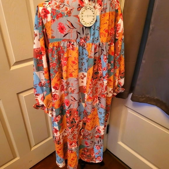 Umgee Dress Floral Pattern Size 2X - Picture 1 of 16